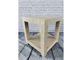 Single Serena And Lily Grasscloth Square Side Table