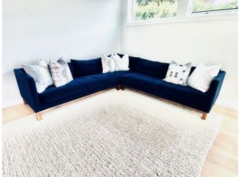 Navy Blue Velvet Sectional By Cobble Hill ABC Carpet And Home