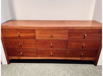 Mid Century Modern Dresser 9 Drawer Dresser - Cherry Wood