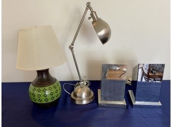 Collection Of 1 Table Lamp, 1 Desk Lamp And 2 Chrome Galerie Des Lampes Floor Lamps