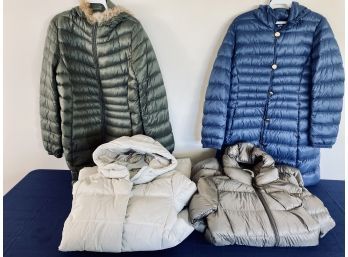 Collection Of 4 Long Hooded Uniqlo Puffer Coats