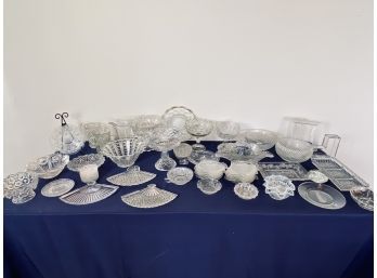 Collection Of Vintage Clear Cut Glass