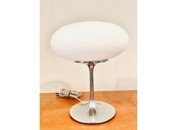 Mid-Century Modern Tulip Table Lamp By Designline In Chrome With White Glass