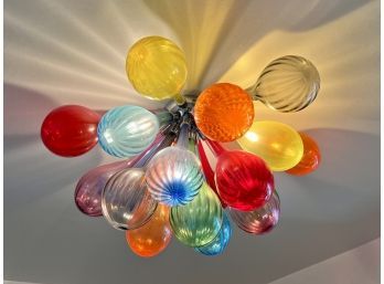 Single Custom Murano Glass Ceiling Light - Multicolor - 3 Lights