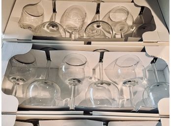 Set Of 18 Dansk Balloon Wine Glasses With Storage Chest