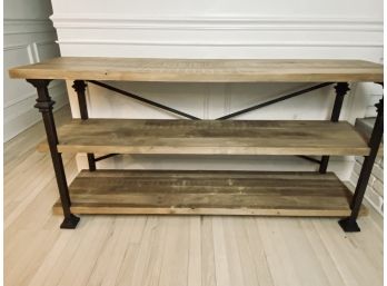 Restoration Hardware 3 Shelf Console Table With Metal Frame
