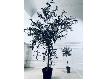 Pair Of Faux Olive Trees