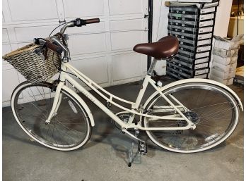Ladies White Electra Loft Bike With Basket - 7 Speed Bike With Shimano Components