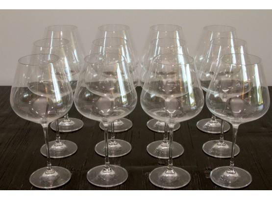 2 Sets Of Crystal Red Wine Glasses - Unsigned