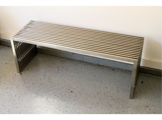 Modern Metal And Lucite Bench