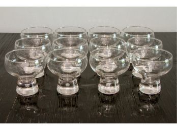 Set Of 12 Glasses With Bubble In The Stem