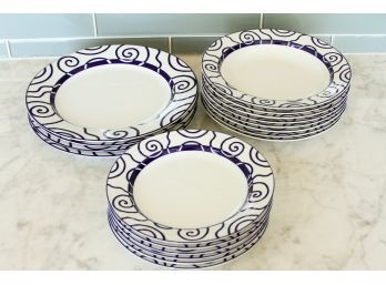 Set Of Crate And Barrel Blue And White Dishes