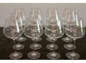 2 Sets Of Crystal Red Wine Glasses - Unsigned