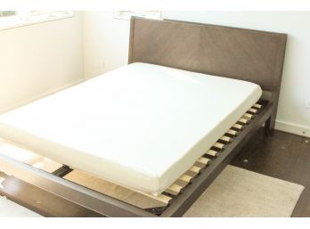 Modern Brown Wood Bed - Queen