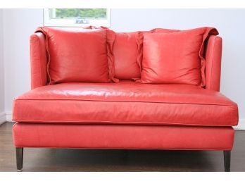 Red Italian Leather Love Seat