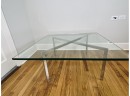 Mies Van Der Rohe Barcelona Coffee Table - Glass On Chrome X Base