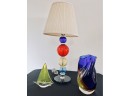 Collection Of Murano Glass Items - Lamp, Sailboat, Vase