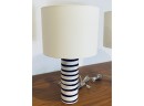 Pair Of Black And White Ceramic Lamps By Kate Spade