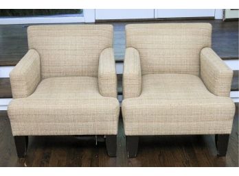 Pair Of Portico Armchairs - Tweed