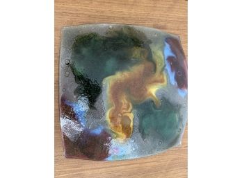 Colorful Square Glass Dish