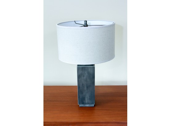 Square Metal Lamp With Linen Shade