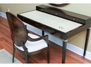 Kreiss Leather Top Gatsby Desk With Matching Kreiss Rosewood Chair