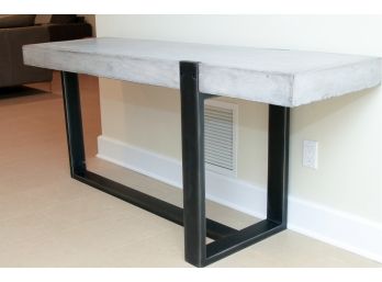 Concrete-look And Metal Console Table