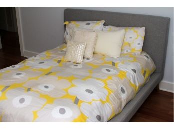 Modern Gray Fabric Full Size Bed