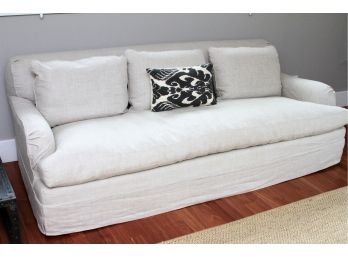 Large Restoration Hardware Style Sleeper Sofa With Slipcover - Queen