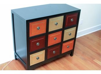 Black And Painted Nine-drawer Dresser