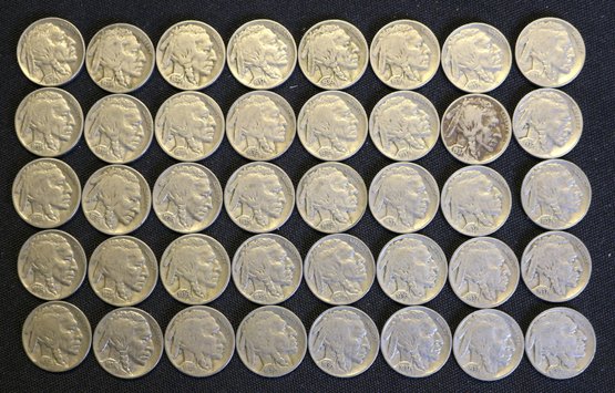 Roll Of 40 Buffalo Nickels - All In The 1930's - All Full Date - Over Half Are Mint-marked