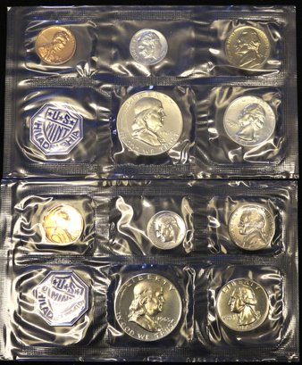 Two - 1963 United States Silver Proof Sets With Original Envelopes