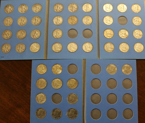 Group Of Half Dollars - Most Silver- 19-walking Liberty-15-franklin-1-kennedy 1964-4 Kennedy-40 Silver
