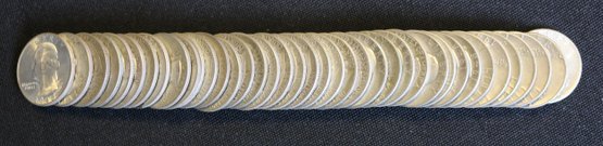 Roll Of 40 Silver 1945-P Washington Quarters - Circulated