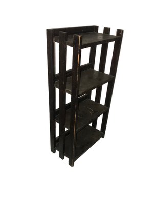 Vintage Wooden  Craftsman Style Shelving Unit With 4 Shelves