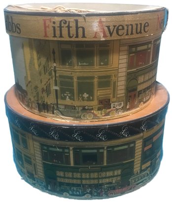 Pair Vintage Hat Boxes, 1-Dobbs Fifth Avenure  New York & 1-Lee Adventure