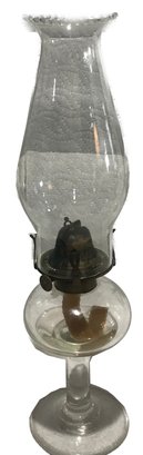 Antique Clear Glass Kerosene Oil Lamp