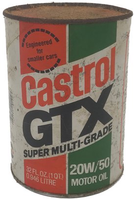 Vintge Unopened Can Castrol GTX Super Multi-Grade 20W/50 Motor Oil 32 Fl. Oz. 1 Qt