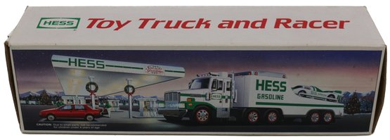 1988 Hess Toy Truck And Racer In Original Box