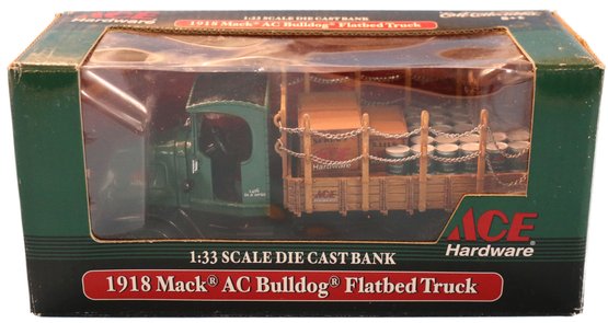 ERTL Ace Hardware 1918 Mack AC Bulldog Flatbed Truck In Original Box
