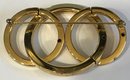 2 Pcs Vintage Costume Jewelry Gold Jacket Or Scarf Brooches, 2-5/8' X 1-3/4'
