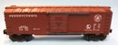 Three Lionel 0/027 Gauge Boxcars - Clinchfield RR Pennsylvania RR New York Central-pacemaker Freight