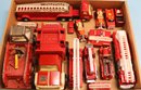 Seventeen Assorted Vintage Fire Truck Toys