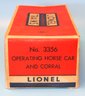 1956 Original Lionel Operating Horse Car And Corral With Original Box - Lionel Number 3356