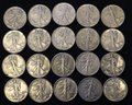 Roll Of 20 Silver United States 1941-P Walking Liberty Half Dollars - Circulated - Some Better Condition