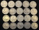Roll Of 20 Mixed Date Silver Walking Liberty Half Dollars - Circulated - Some Are Mintmarked