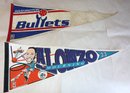 Two Basketball Related Pennants - Washington Bullets & Alonzo Mourning - Charlotte Hornets