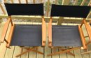 3 Pcs Vintage 2 Identical TELESCOPE & 1-Similar Folding Wood & Canvas Director's Chairs