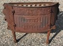 Antique Feedlers Mfg  Dated 1839 Cast Iron Fireplace Basket, Grate, Box For Log Or Coal, 22.5' X 14' X 16'H