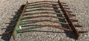Antique Cast Iron Window Or Garden Grate With Original Green Paint And Increditble Rust, 43.25' X 2' X 31'H